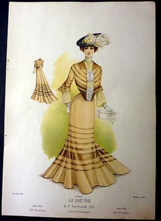 Moda Cataloghi Riviste Moda Donna Stampa Figurino Le Bon Ton New York N 7 1901